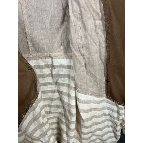 Ryu by Anthropologie Military Womens Sz S Sweater Cardigan Shawl  Brown Striped - Picture 8 of 12